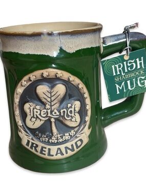 Irish Shamrock Green Ceramic Mug by Shamrock Gift Company. NWT